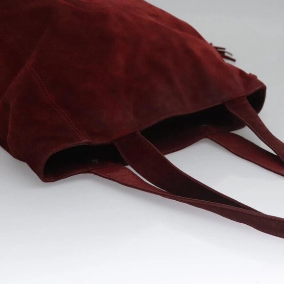 CHANEL Shoulder Bag Suede Red CC - Picture 8 of 15